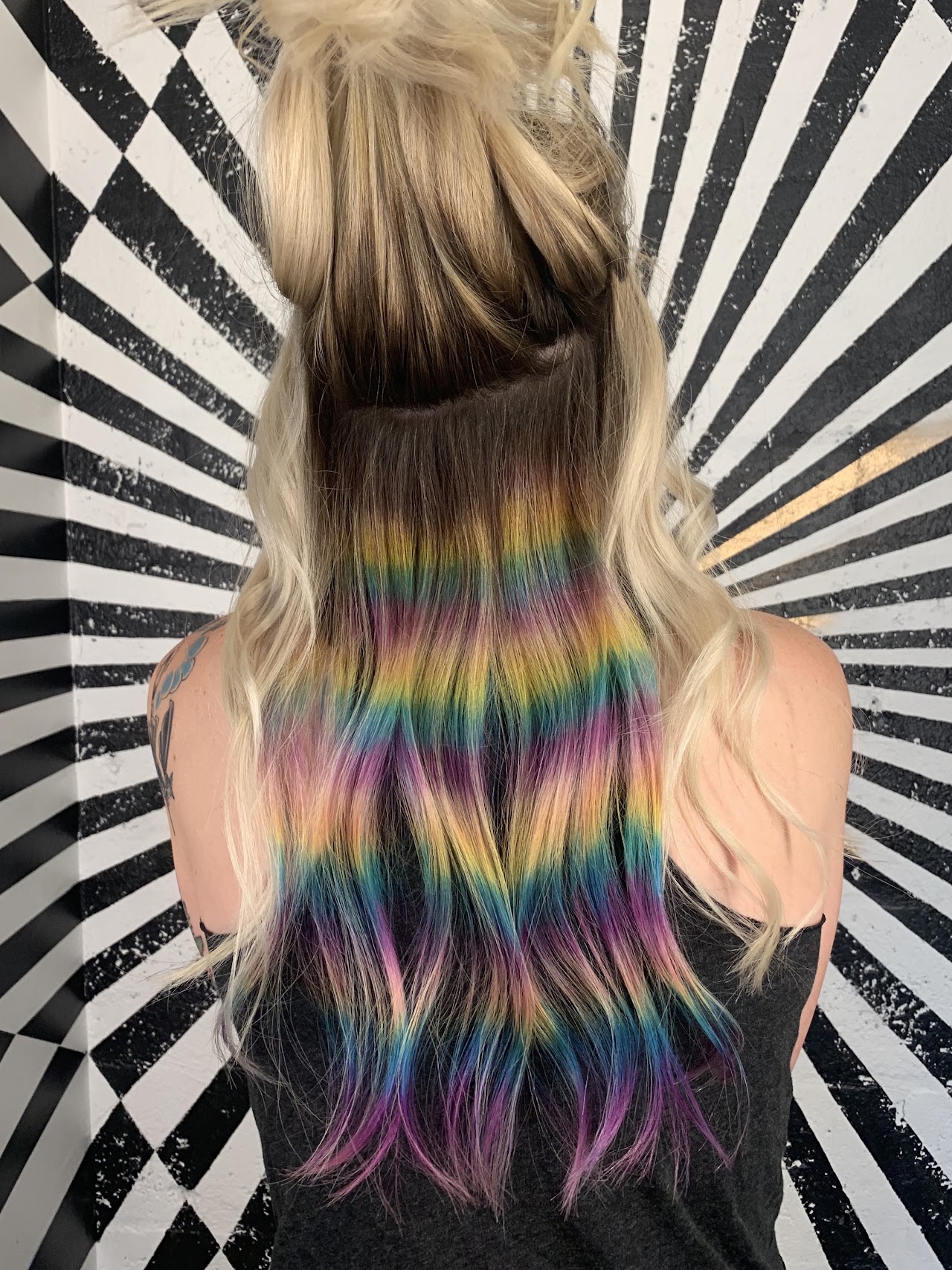 Colorful hair transformation at Hair Circus salon